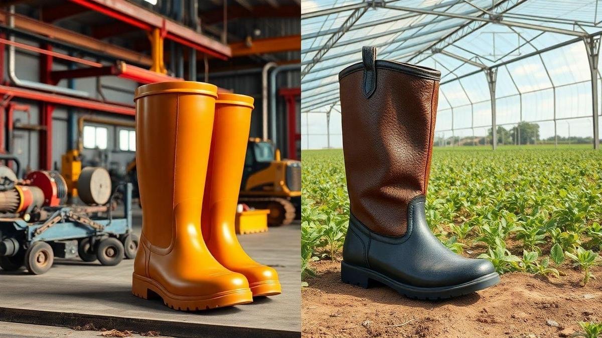 Botas de PVC vs botas de borracha: qual é a melhor escolha para cada ambiente de trabalho