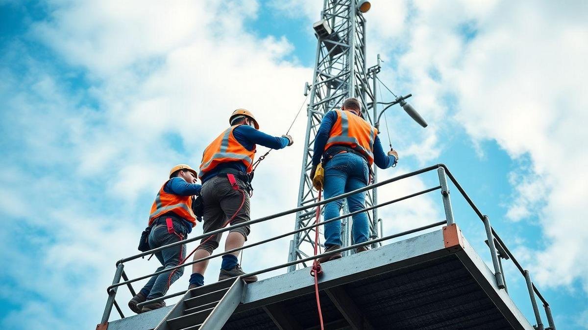 Como minimizar riscos de quedas ao trabalhar em torres e postes elevados